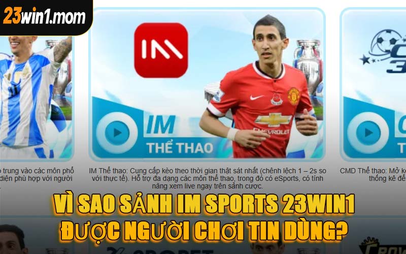 Vì Sao Sảnh IM Sports 23WIN1 Được Người Chơi Tin Dùng?